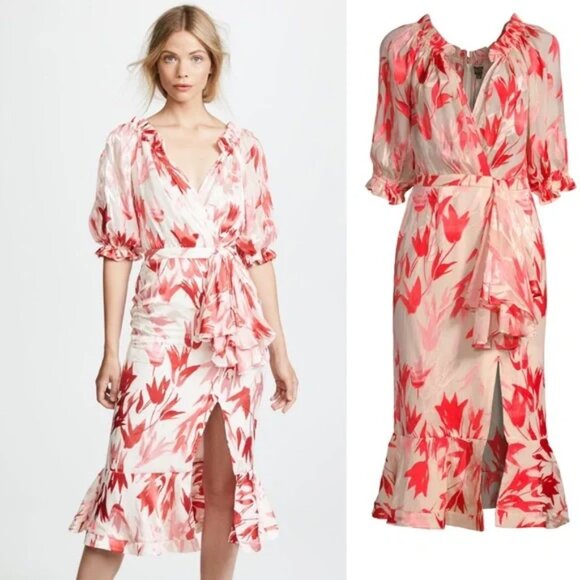SALONI Dresses & Skirts - SALONI Olivia Silk Midi Dress, Size 6